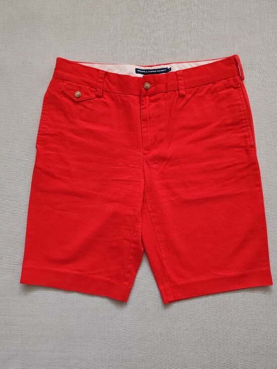 RALPH LAUREN Pants - Ralph Lauren Sport Women's Red Chino Shorts Size 8 Cotton Classic Preppy